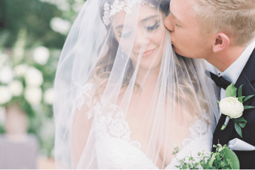 Couple on wedding day