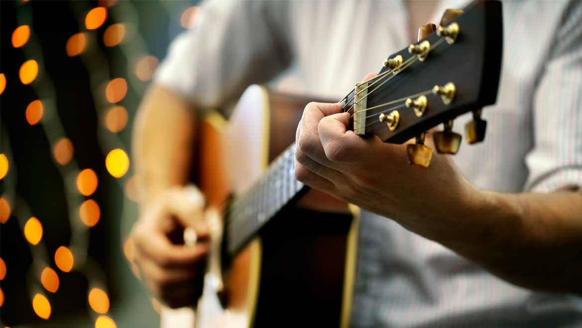 Musician playing guitar