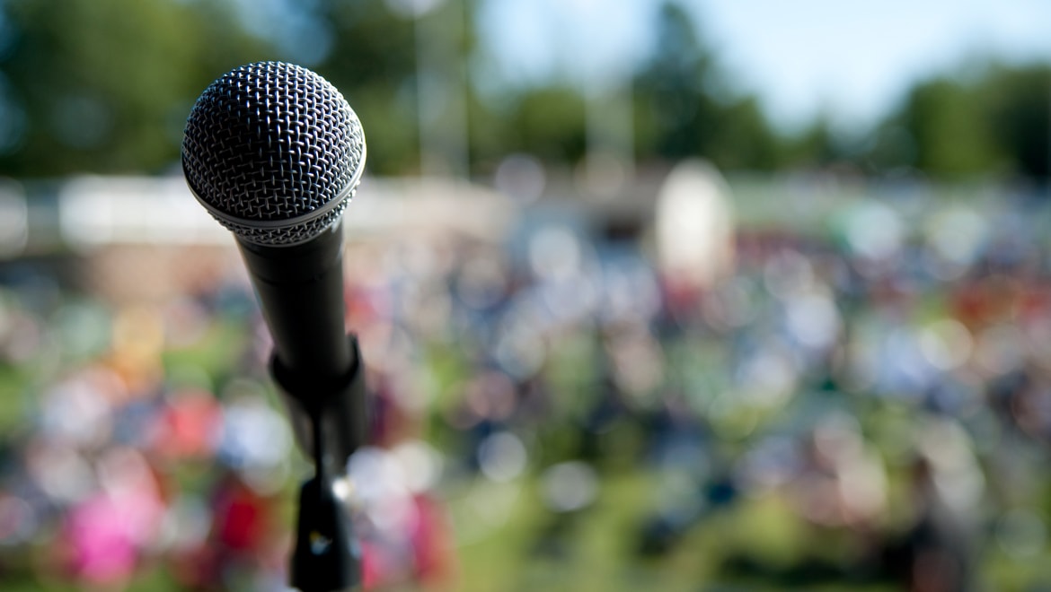 Microphone at festival