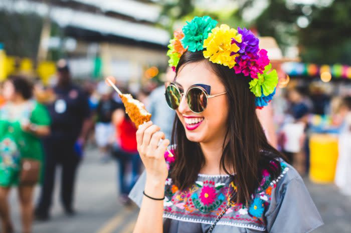 Woman having fun at a festival