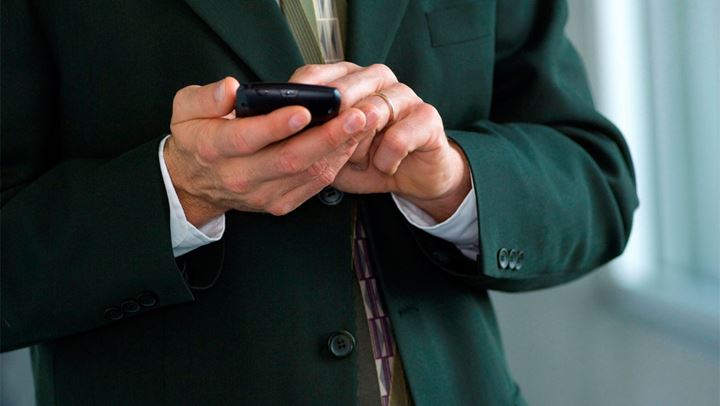 Business man with cell phone