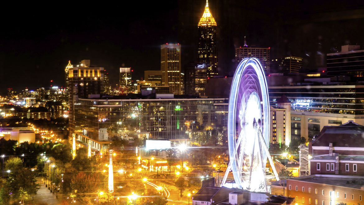Atlanta with ferris wheel