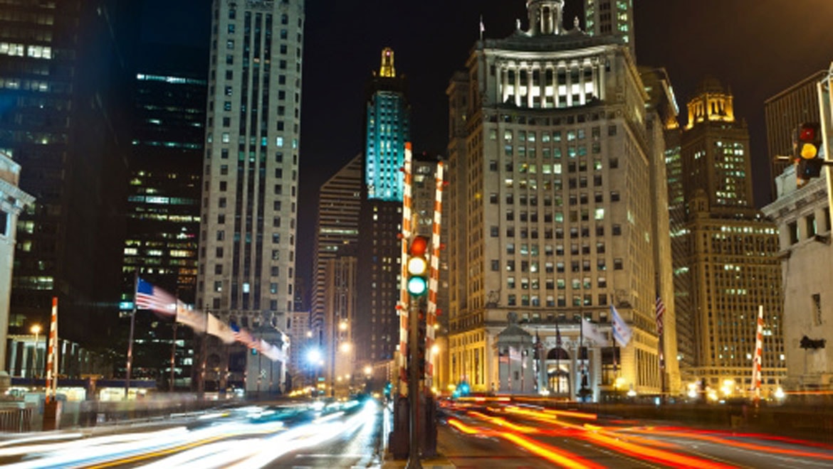 Chicago at night