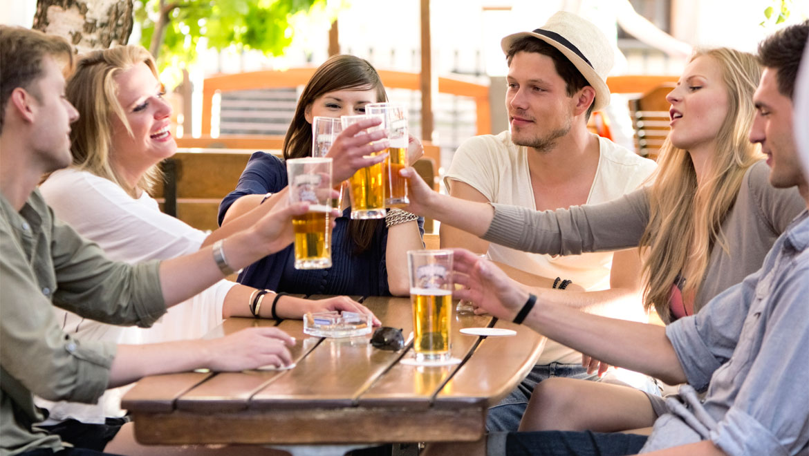 Group of friends with beer