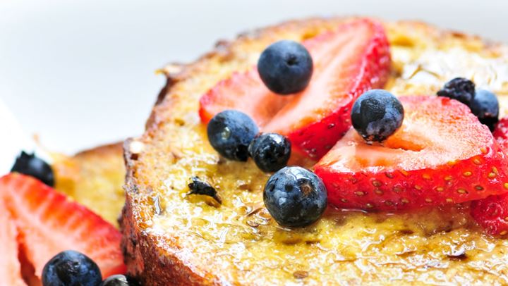 French toast with berries.