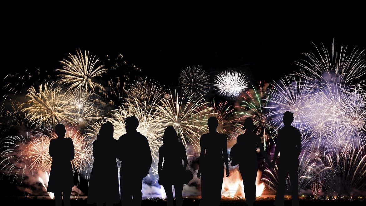 Spectators Watching Fireworks