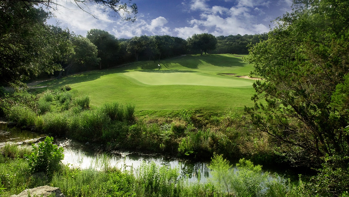 Putting green on golf course.