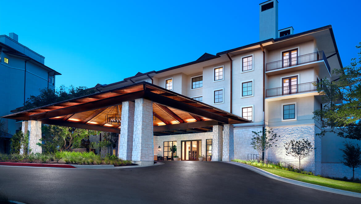 Hotel Entrance at Dusk - Omni Barton Creek Resort & Spa