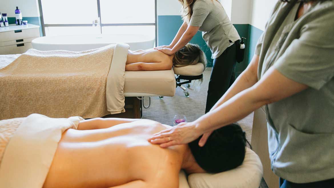 Couple receiving a massage