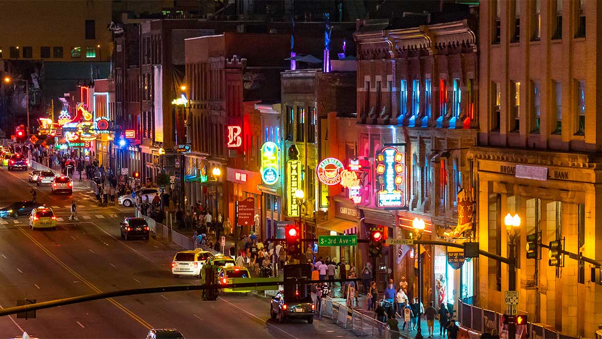 Aerial of lower Broadway