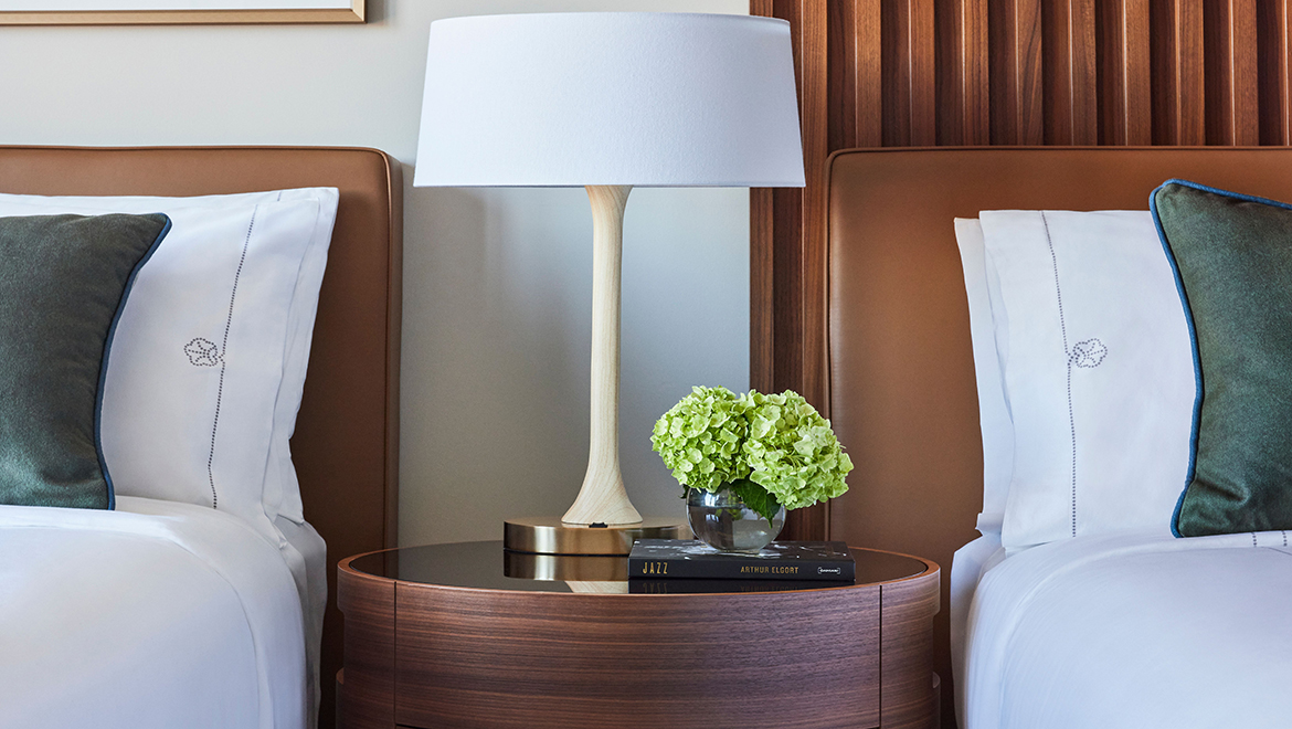 Inspired by Boston's rich performing arts heritage, The Patron Tower rooms are designed with modern sculptural elements  and clean lines - Omni Boston Hotel at the Seaport