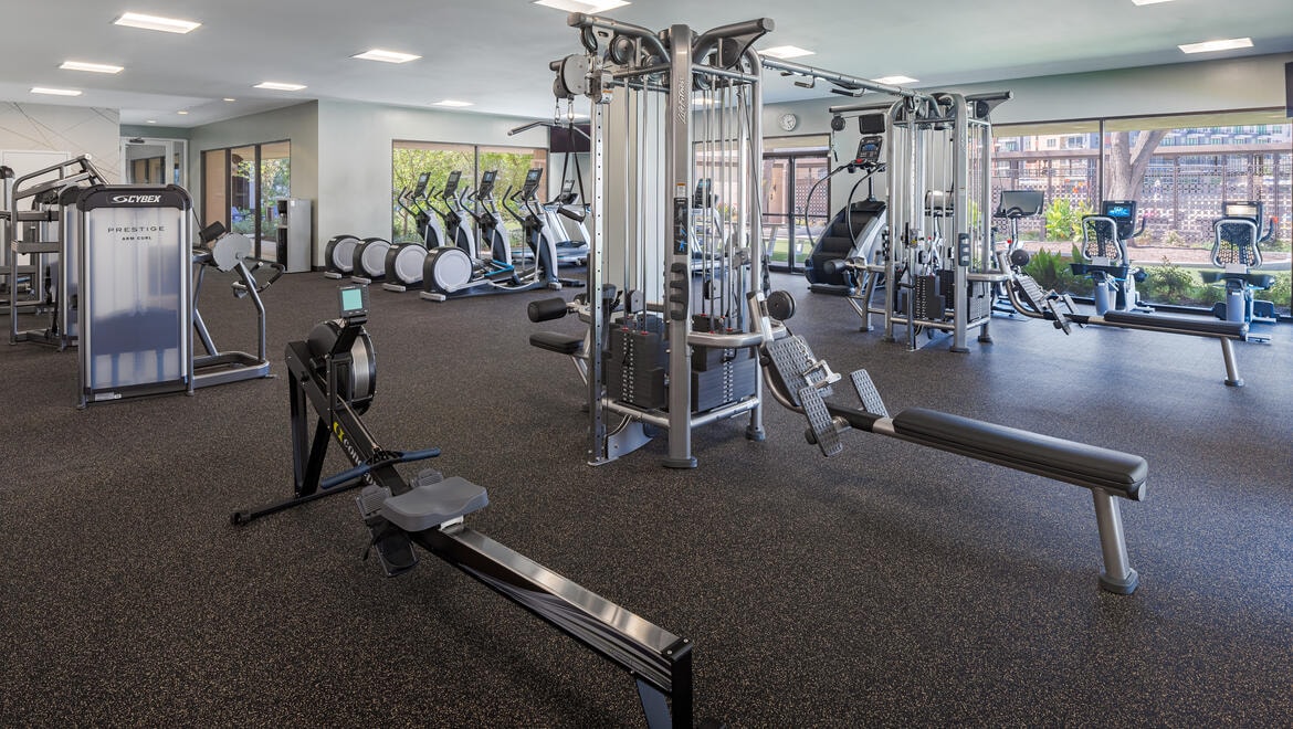 Fitness center interior.