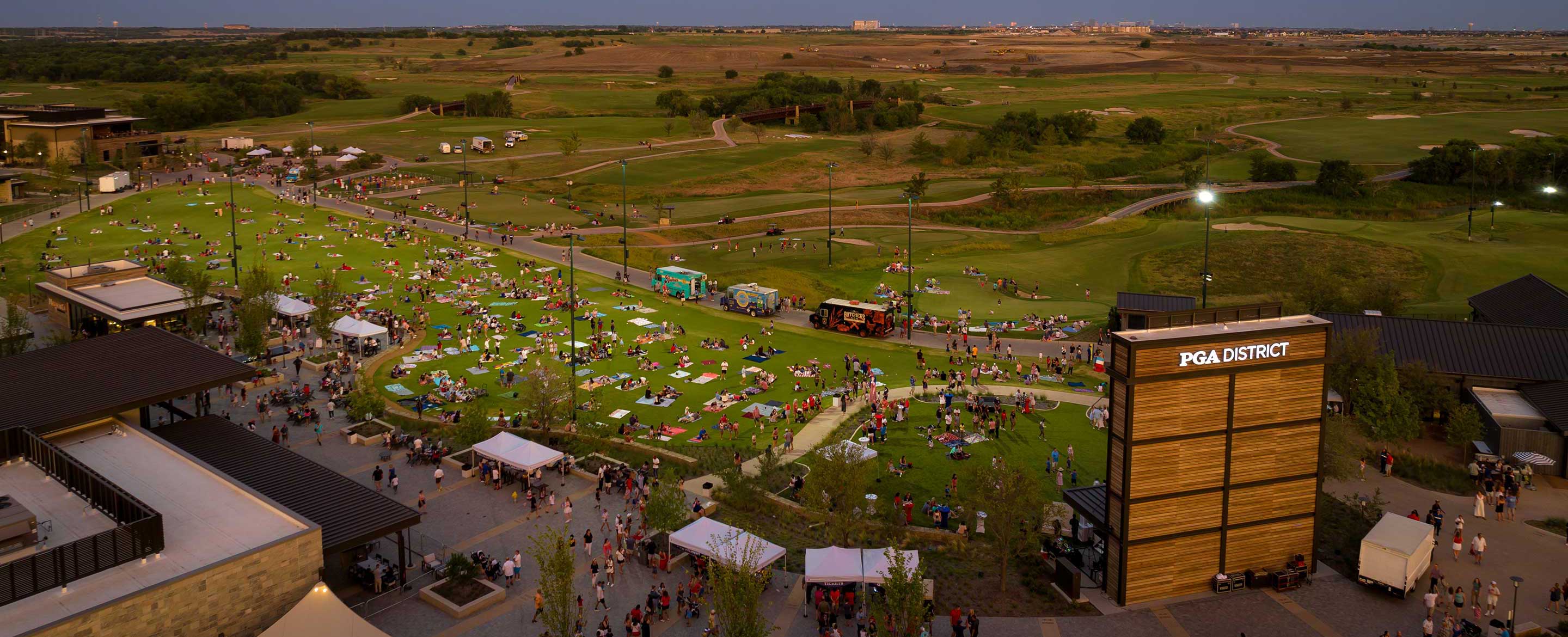 Aerial view of outdoor event