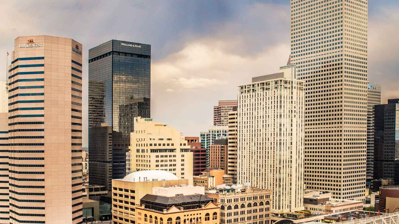 Aerial view of Downtown Denver.