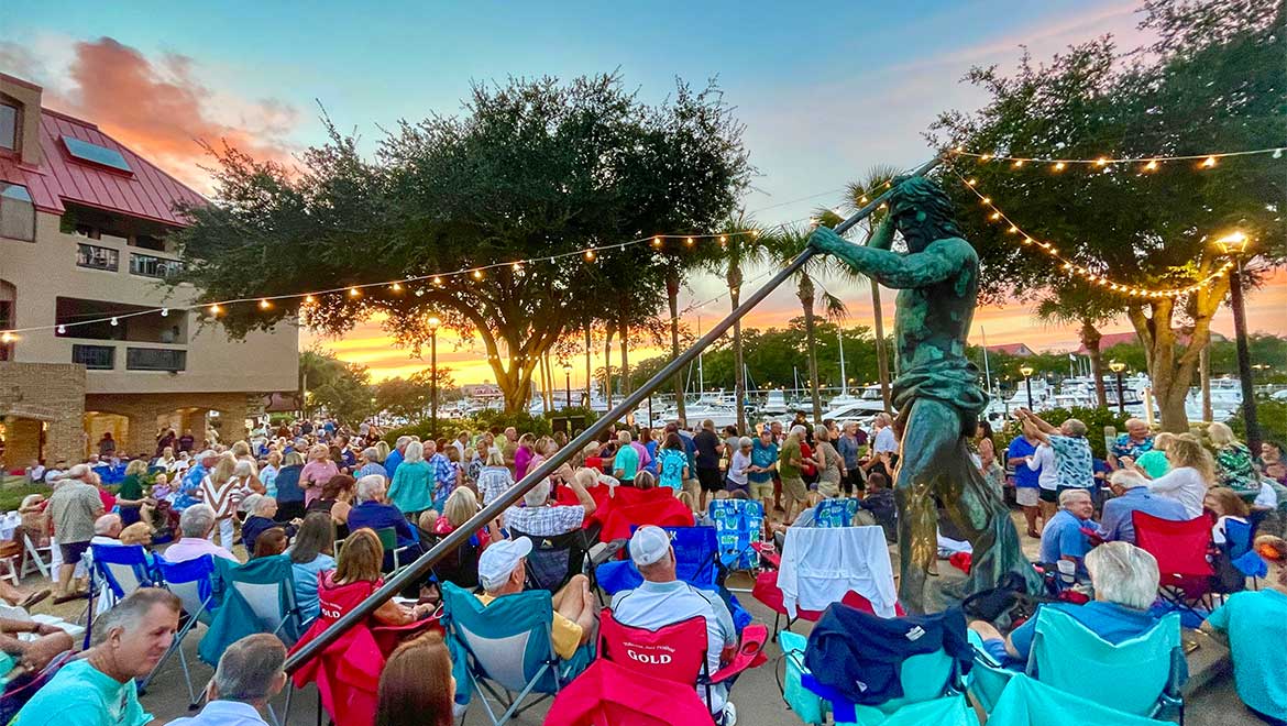 Crowd gathered for music event