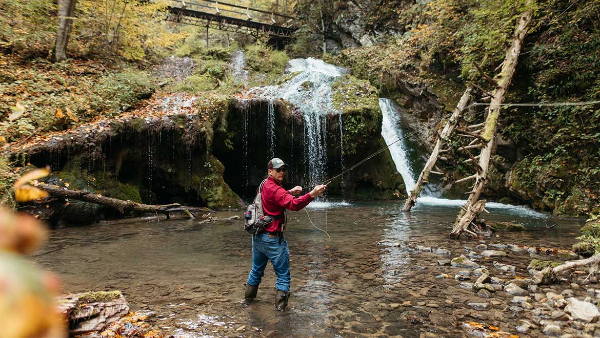 Man fly fishing 