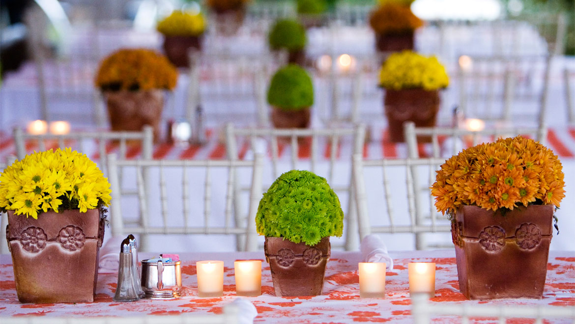 Floral wedding arrangements at Homestead Resort 