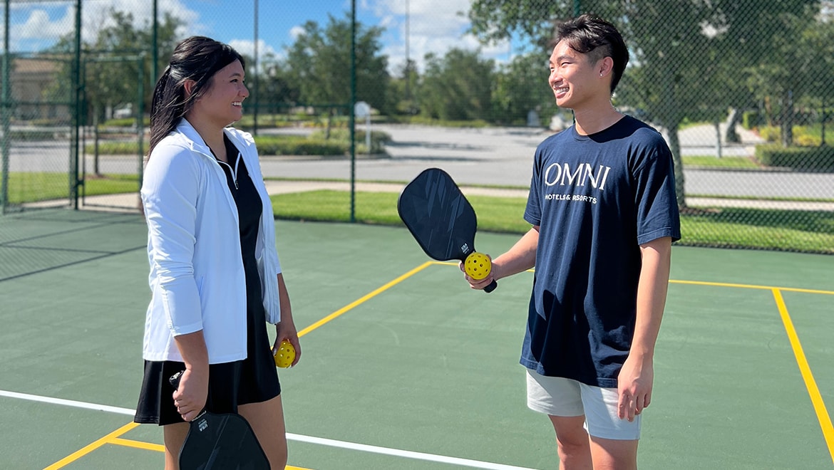 People playing pickleball