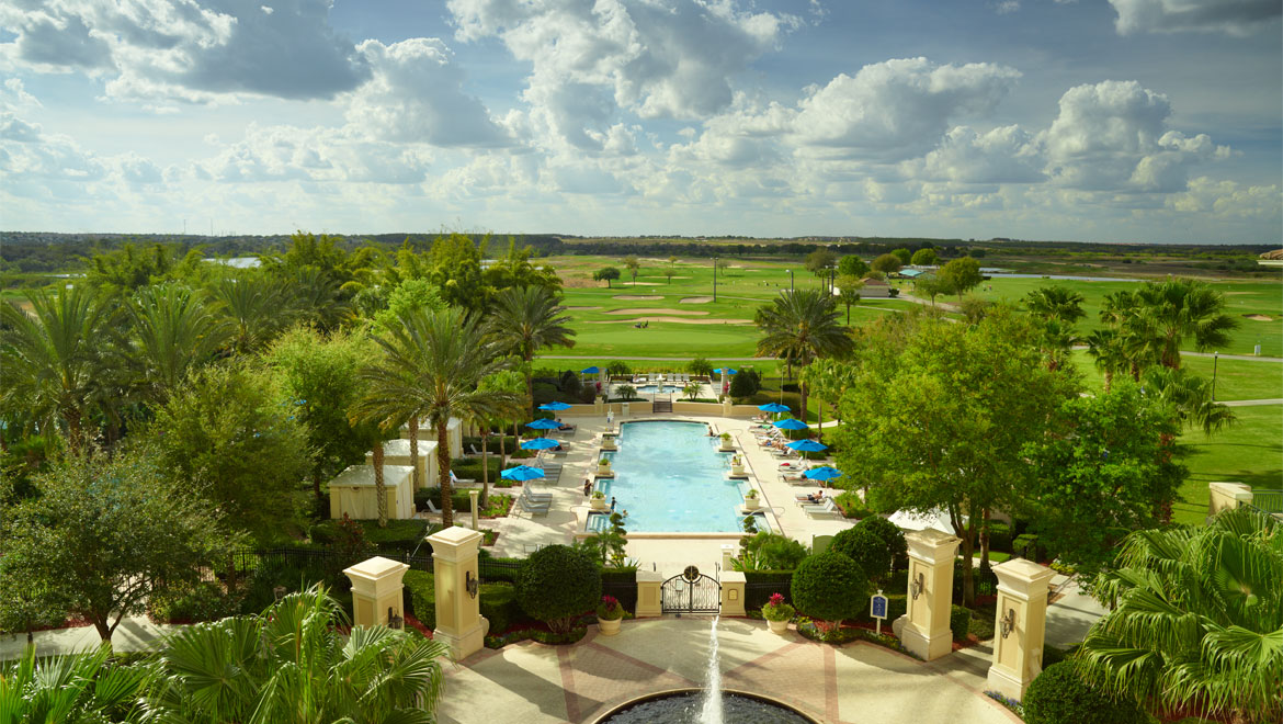 Aerial view of pool at Championsgate 