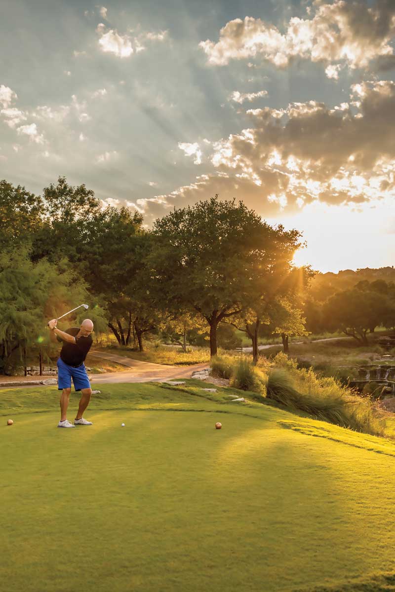 Man golfing