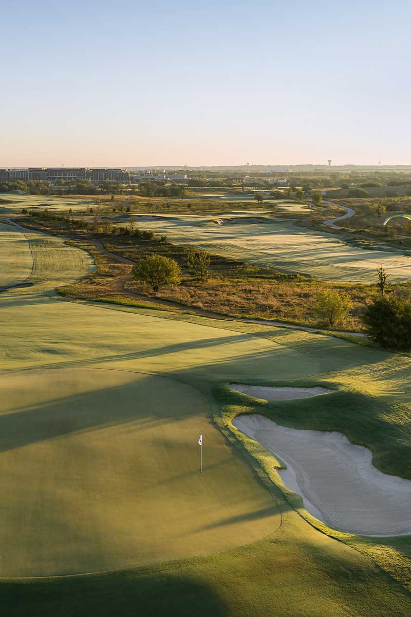 Aerial view of golf course