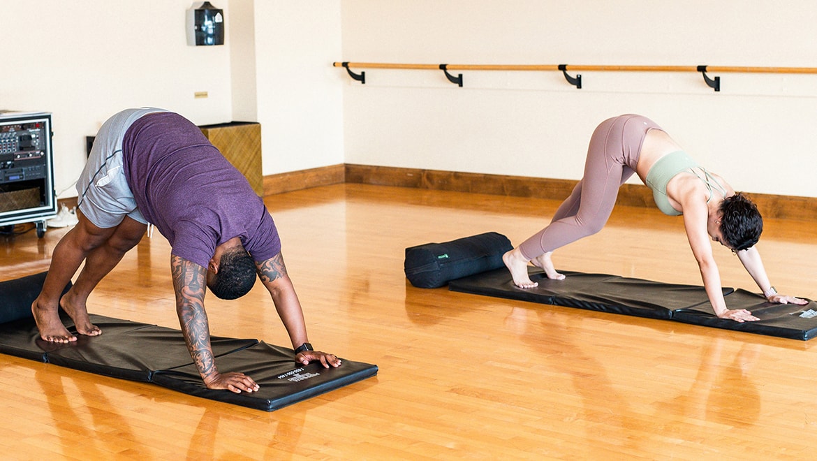 People doing yoga