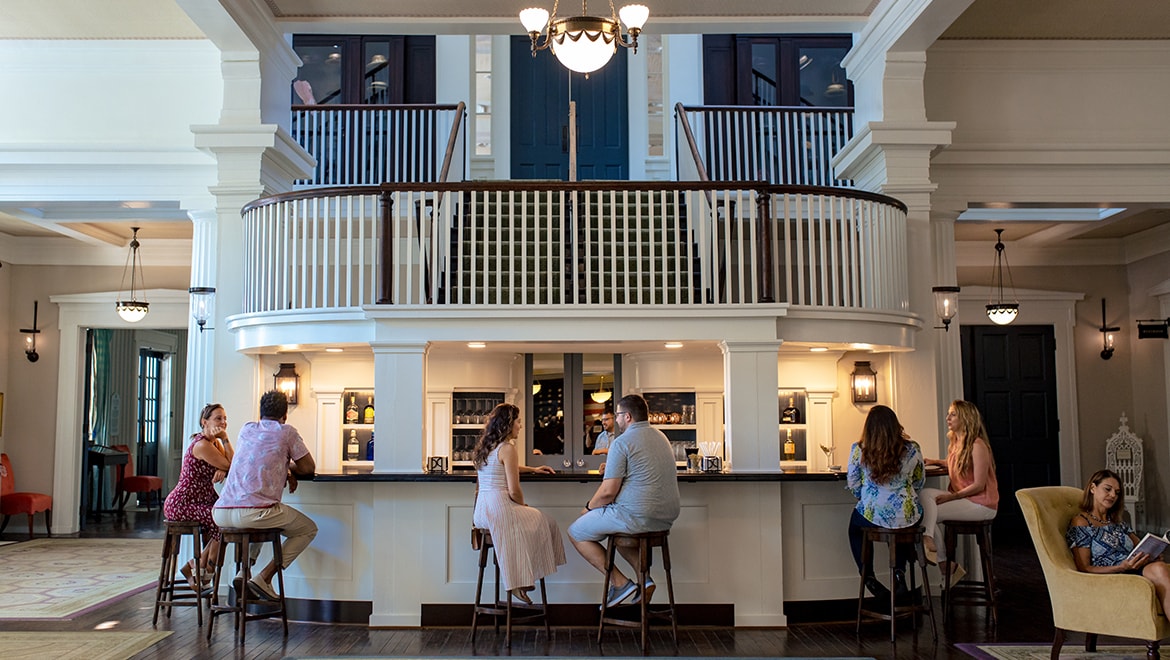 People having drinks at the bar