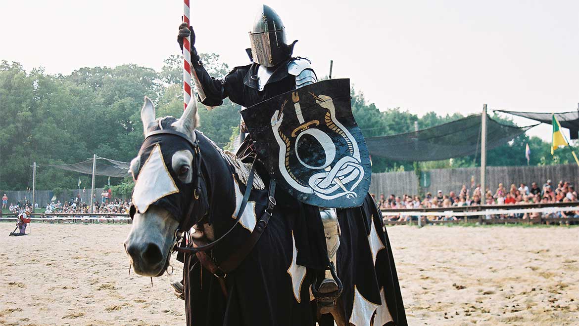 Jousting knight on a horse