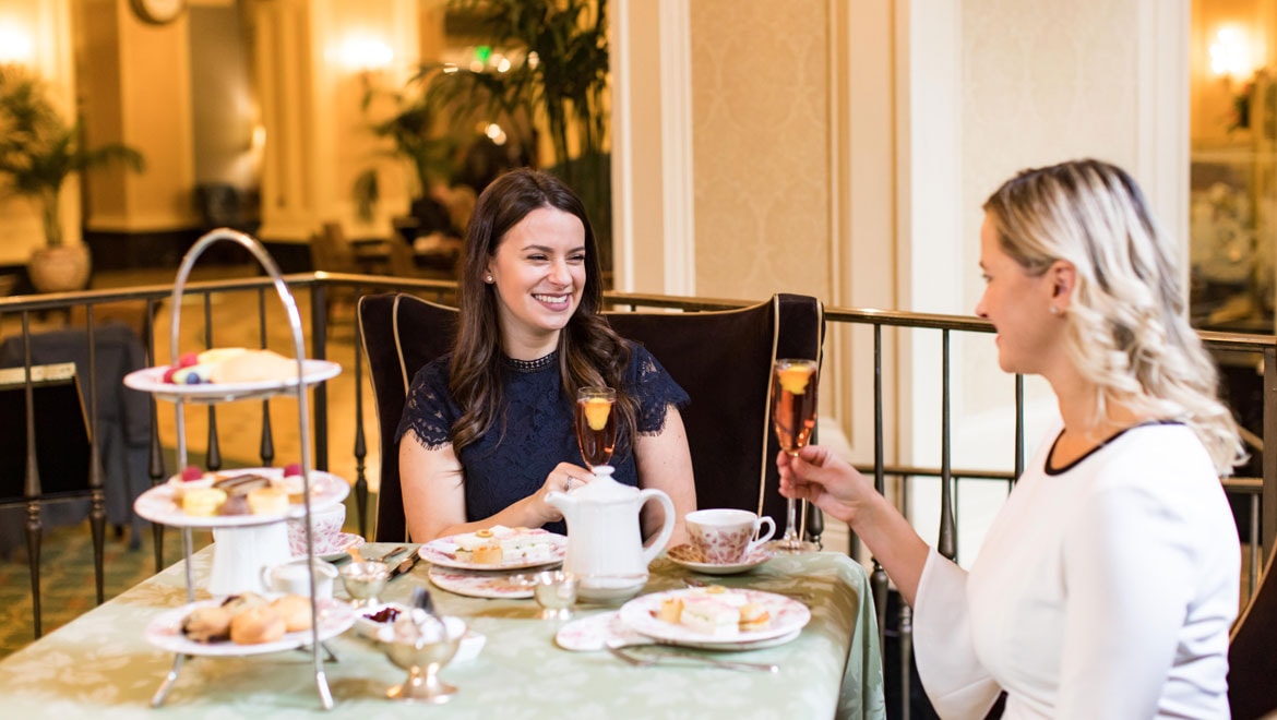 Women having tea.