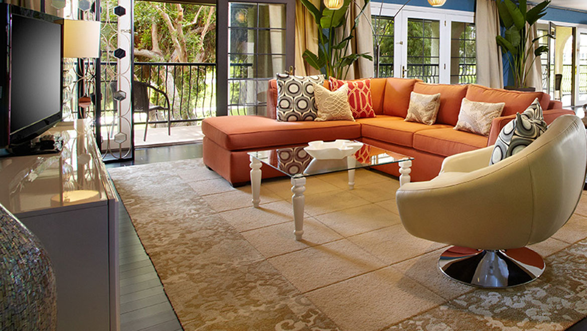 Living room in Palm Springs suite