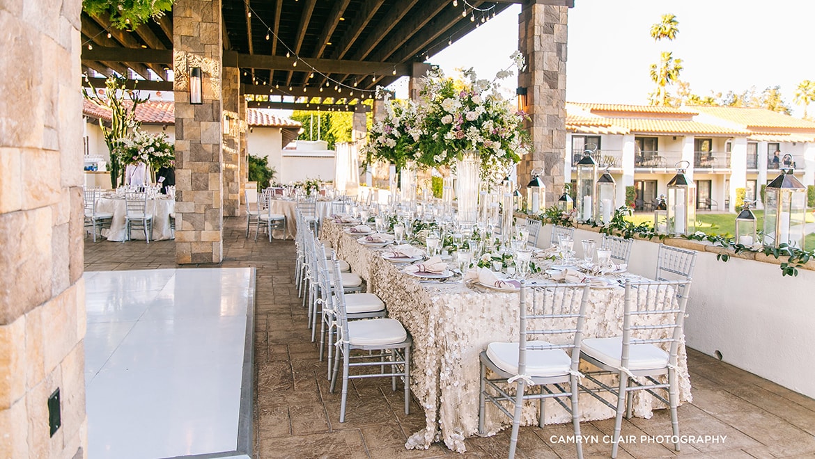 Patio wedding reception