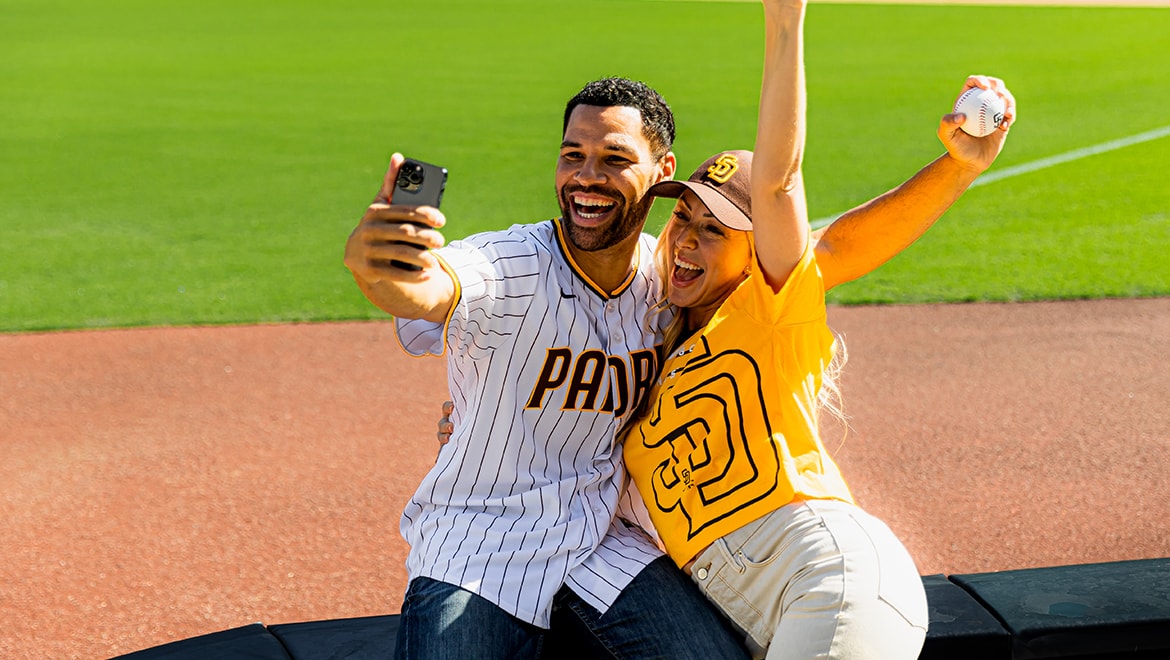 Couple at Padres game